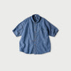Cotton Linen Dungaree Ocean Short Sleeve Shirt