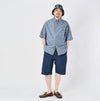 Ai Indigo Khadi Ox Ocean Short Sleeve Shirt